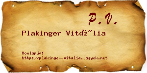 Plakinger Vitália névjegykártya